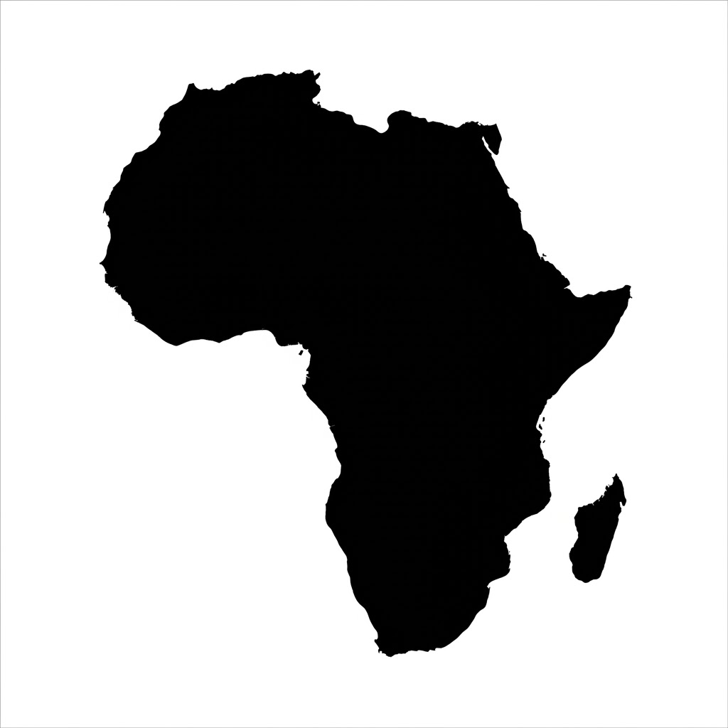 Stafford Affiliates Travel silhouette map of Africa.