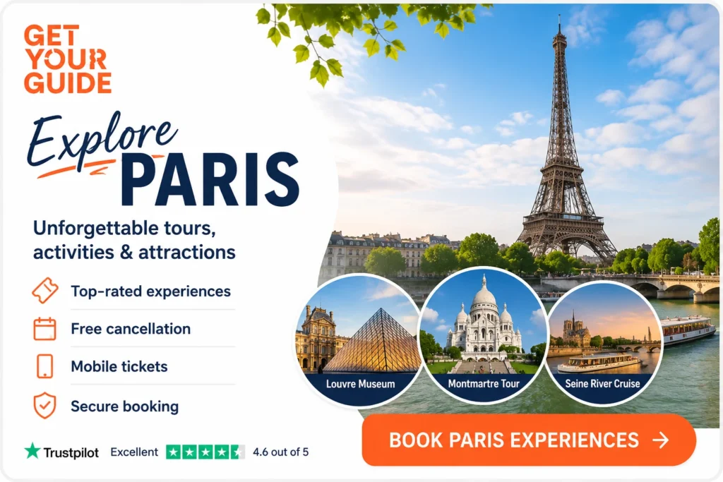 Explore Paris tours, activities and attractions with GetYourGuide - Stafford Affiliates Travel