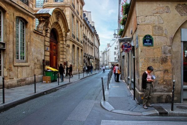 Rue Braque in Le Marais, Paris captivates with classic architecture and vibrant street life - Stafford Affiliates Travel