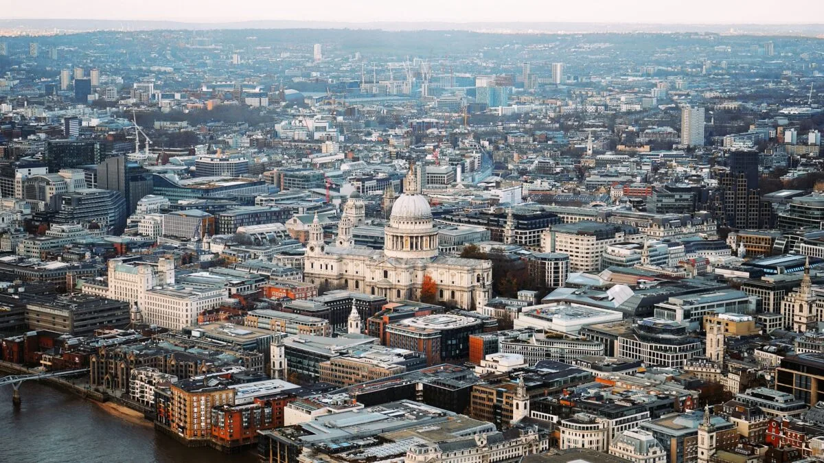 Stunning aerial view of St Paul's Cathedral amidst the London cityscape Stafford Affiliates Travel